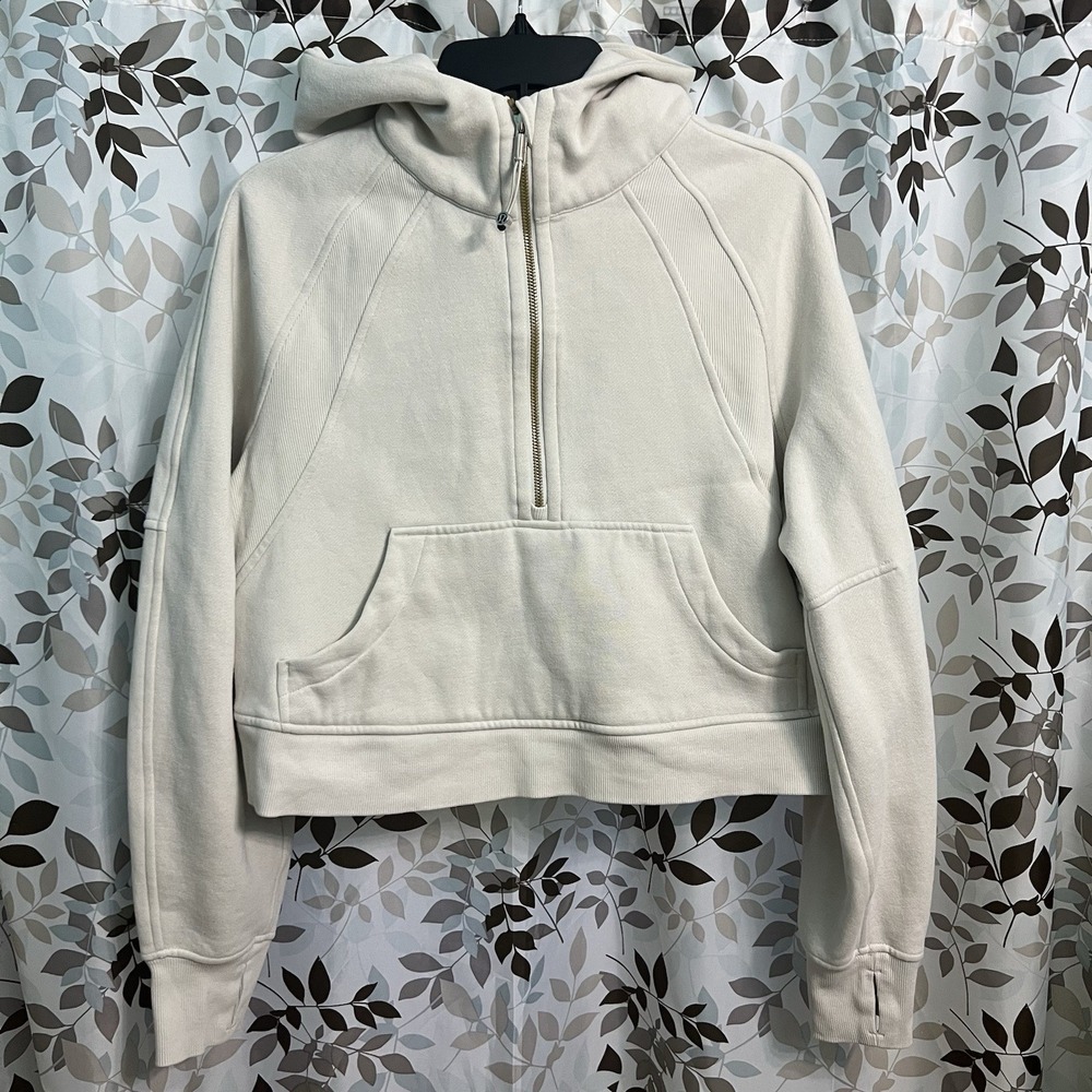 LULULEMON Scuba Oversized Half-Zip Hoodie Size XS/S Bone Beige Cream Gold